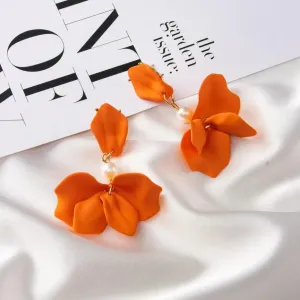 Modern Flower Clip-On Earrings
