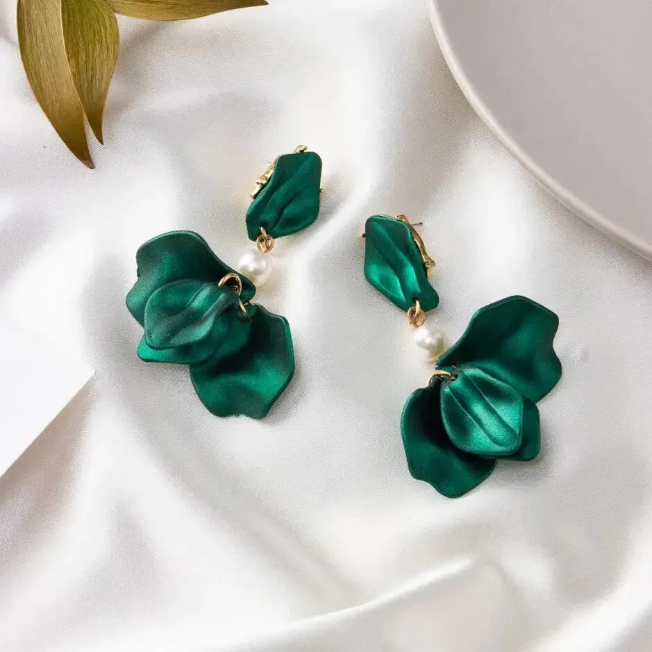 Modern Flower Clip-On Earrings