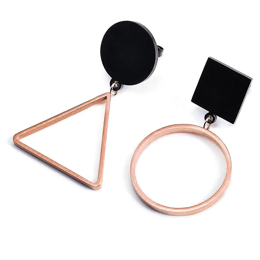 Modern Geometric Style Dangle Earrings Four Shapes