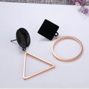 Modern Geometric Style Dangle Earrings Four Shapes