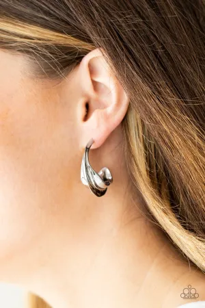Modern Meltdown - Silver Earrings- Hoop