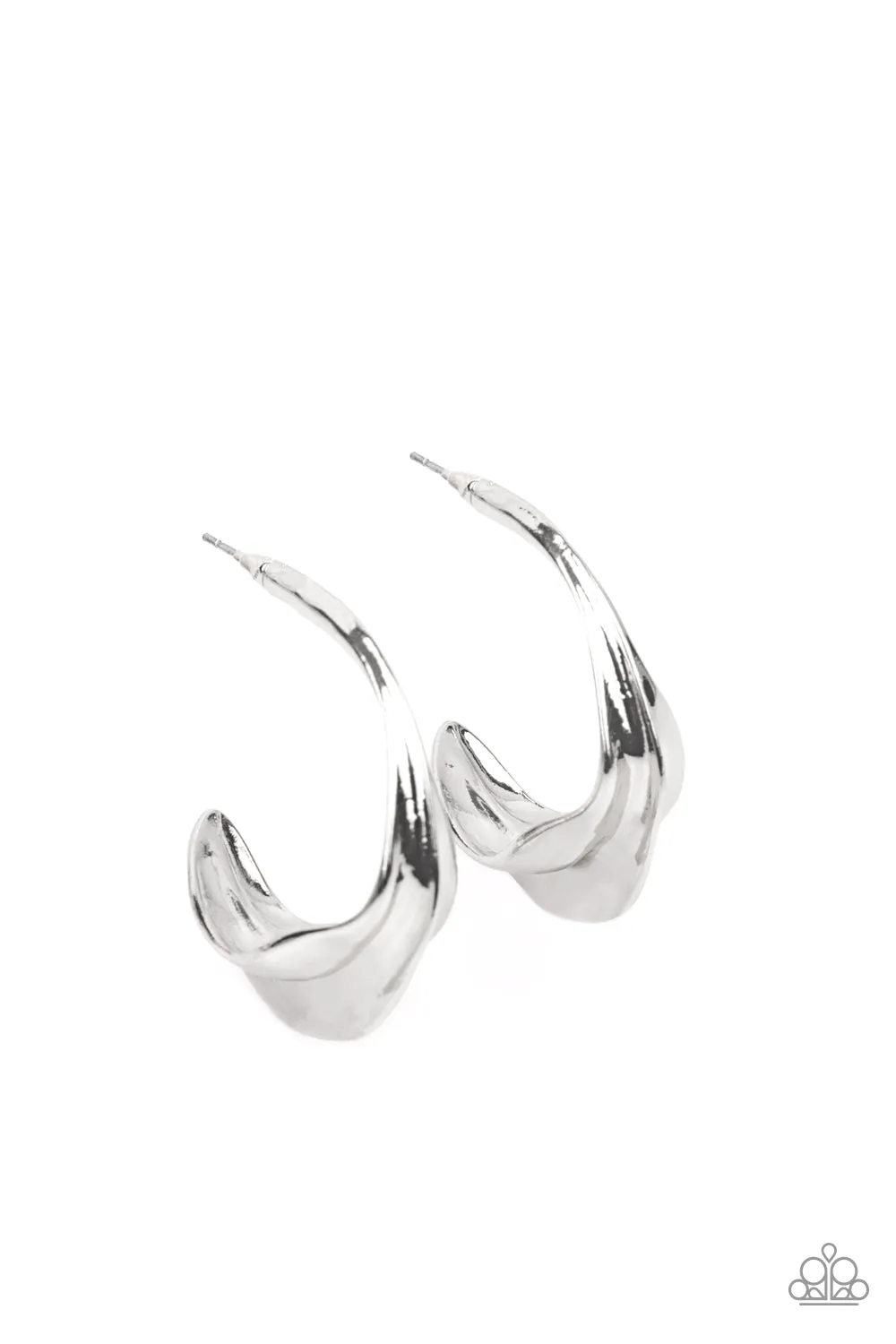 Modern Meltdown - Silver Earrings- Hoop