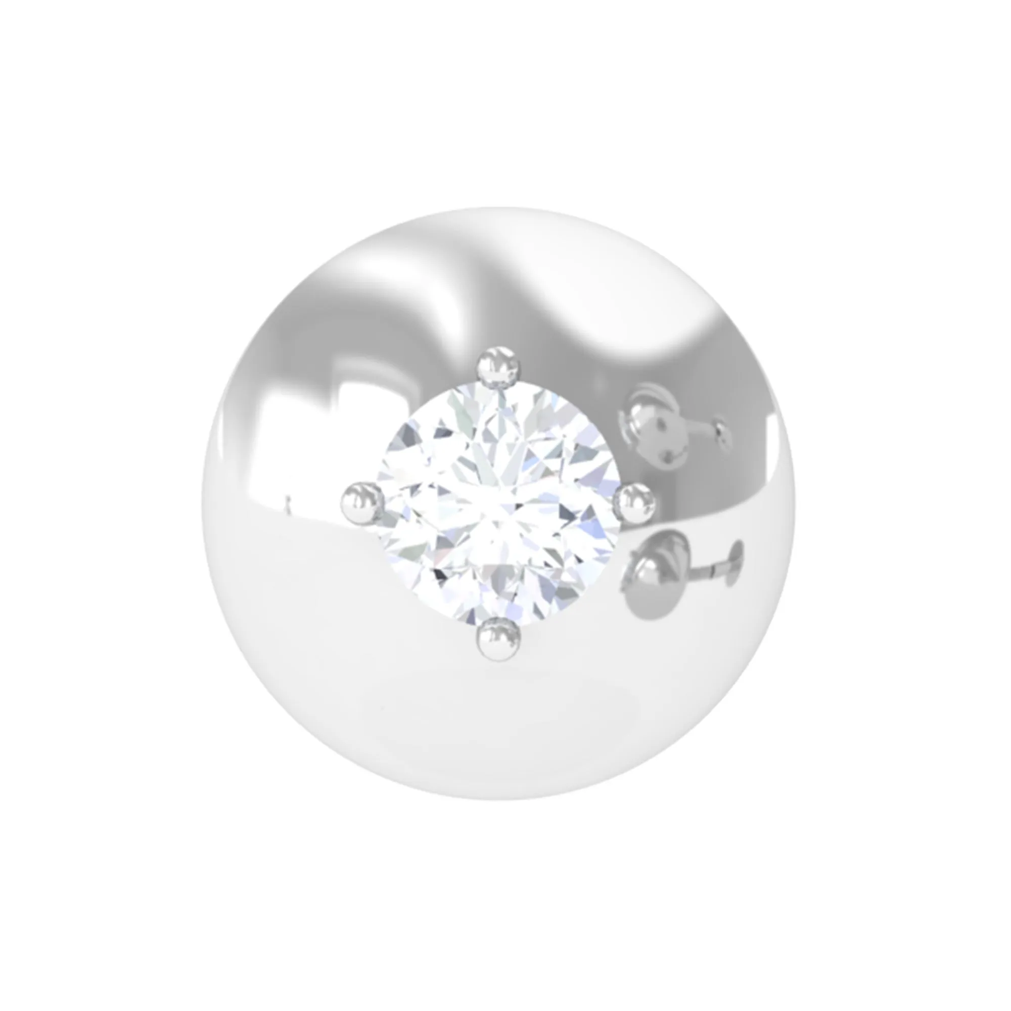 Modern Moissanite Upper Lobe Earring in Gold