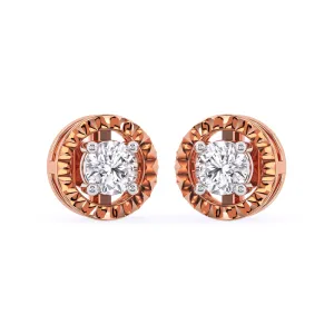 Modern Round Diamond Milgrain Setting Studs