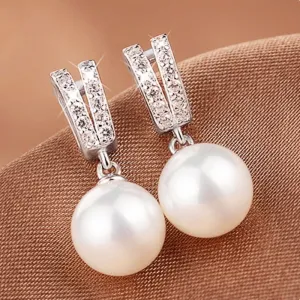 Modern Simulated Pearl Dangle Earrings