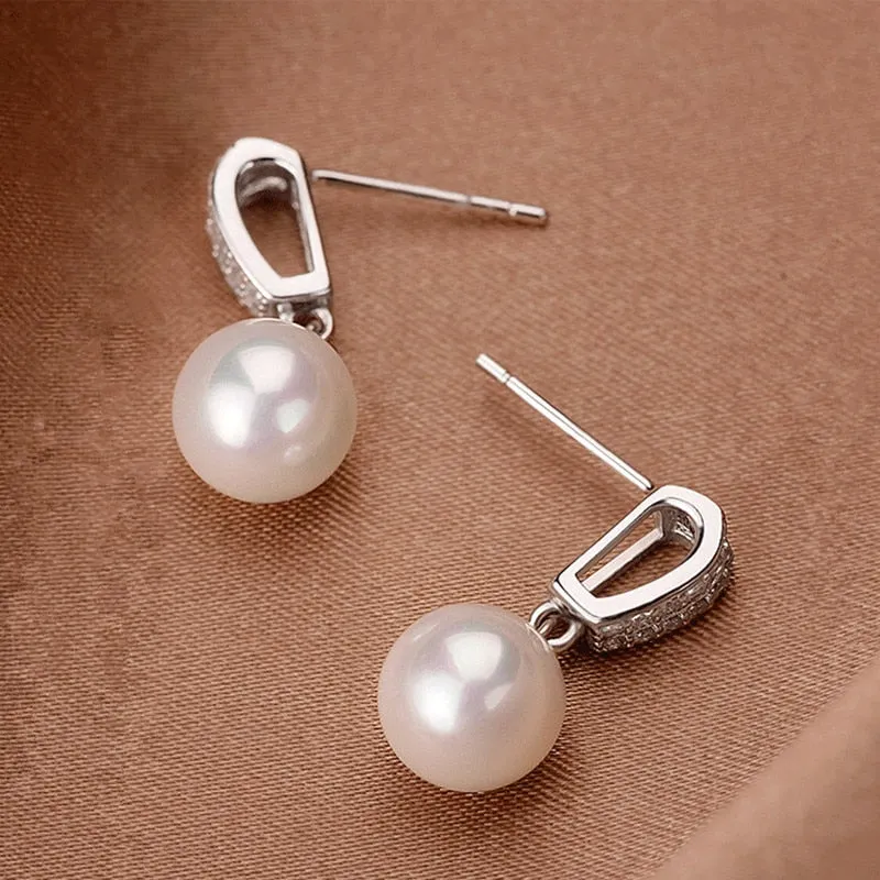 Modern Simulated Pearl Dangle Earrings