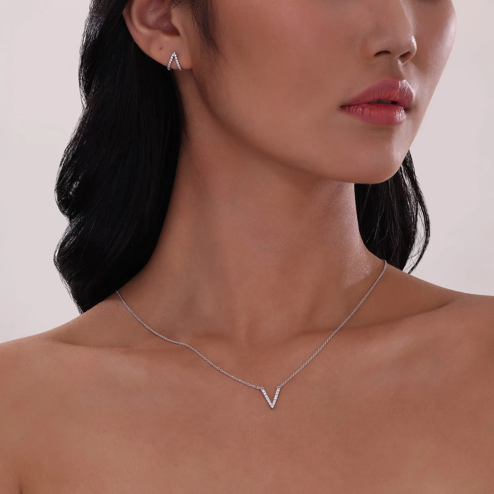 Modern V-Shaped Stud Earrings