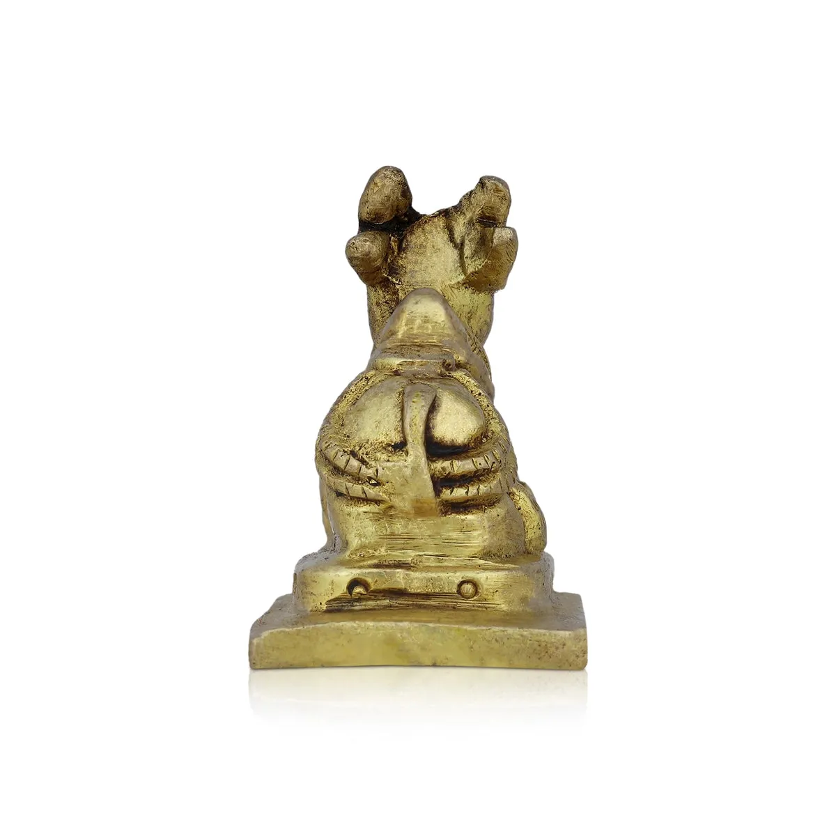 Nandi Statue With Base - 2 x 2 Inches | Antique Brass Idol/ Nandi Murti/ Nandi Idol for Pooja