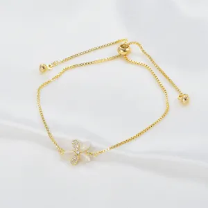 New Trendy Adjustable Opal Petal Flower Bracelet