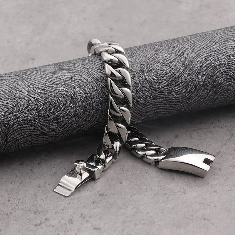 New Trendy Polished 316L Stainless Steel Bracelet Men