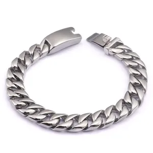 New Trendy Polished 316L Stainless Steel Bracelet Men