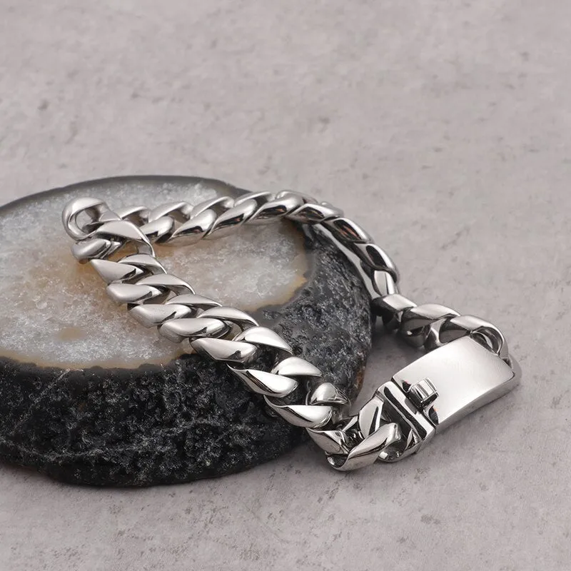 New Trendy Polished 316L Stainless Steel Bracelet Men