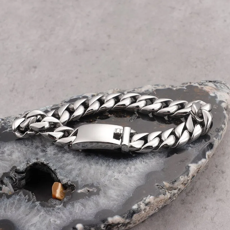 New Trendy Polished 316L Stainless Steel Bracelet Men