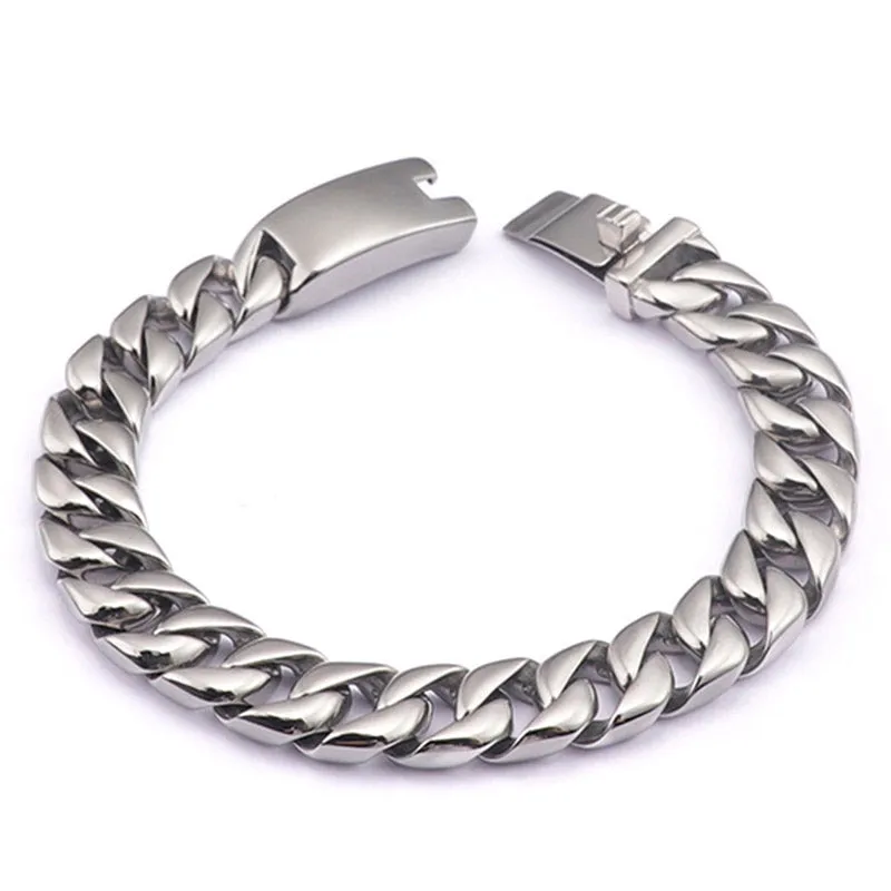 New Trendy Polished 316L Stainless Steel Bracelet Men