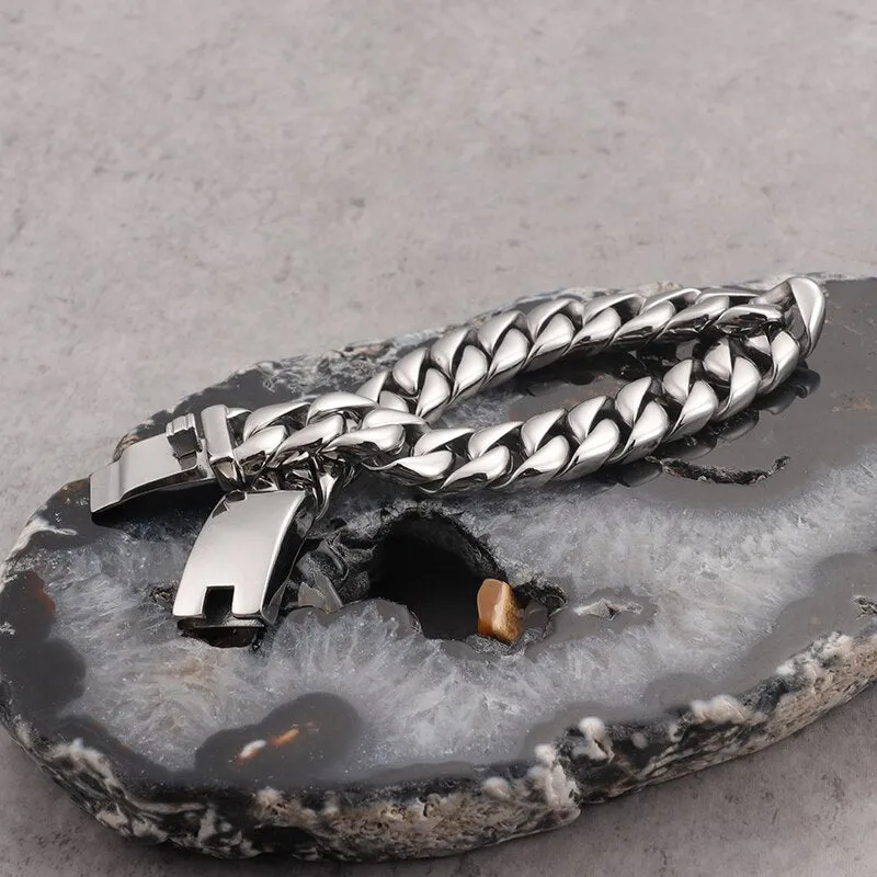 New Trendy Polished 316L Stainless Steel Bracelet Men