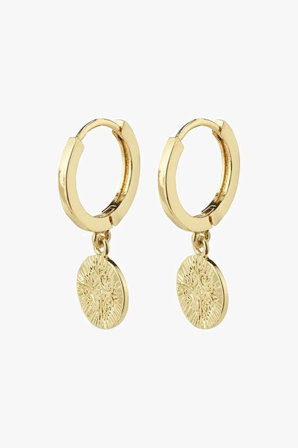 Nomad Coin Sleeper Earrings Gold