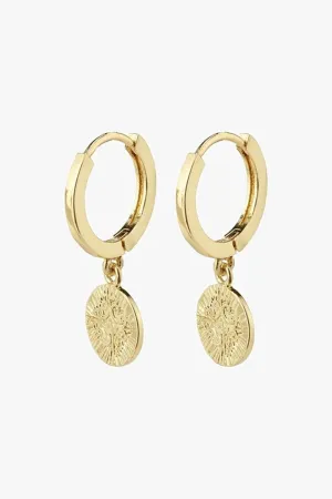 Nomad Coin Sleeper Earrings Gold