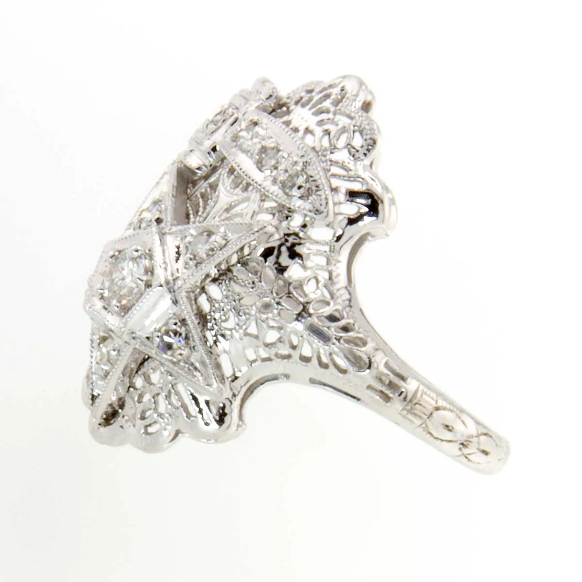 Order of the Eastern Star Filigree Diamond Ring