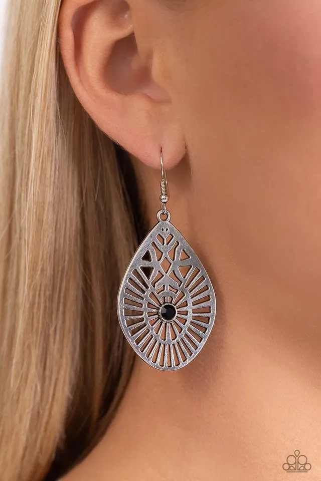 Paparazzi Earring ~ Modern Mural - Black