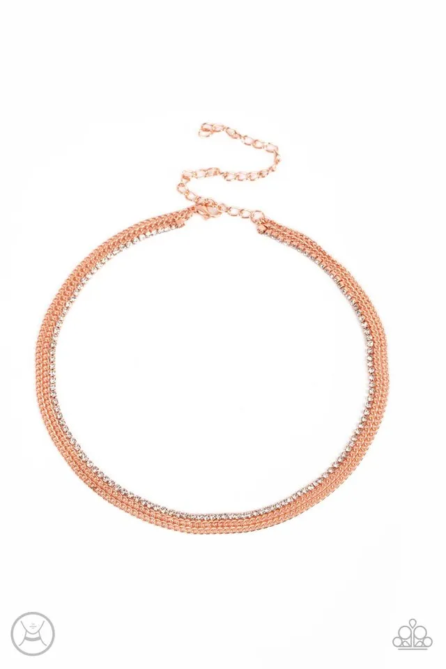 Paparazzi Necklace ~ Glitzy Gusto - Copper