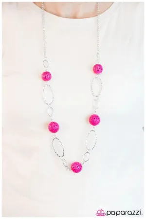 Paparazzi Necklace ~ Having A Ball - Pink