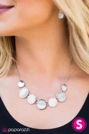 Paparazzi Necklace ~ Keep Calm and Sparkle On - White
