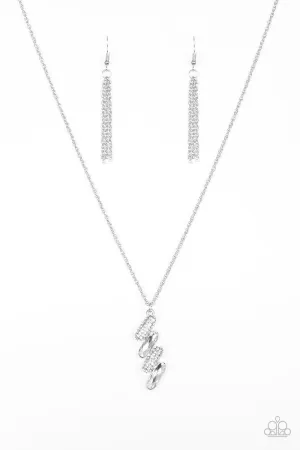 Paparazzi Necklace ~ Regal Renegade - White Paparazzi Necklace ~ Regal Renegade - White