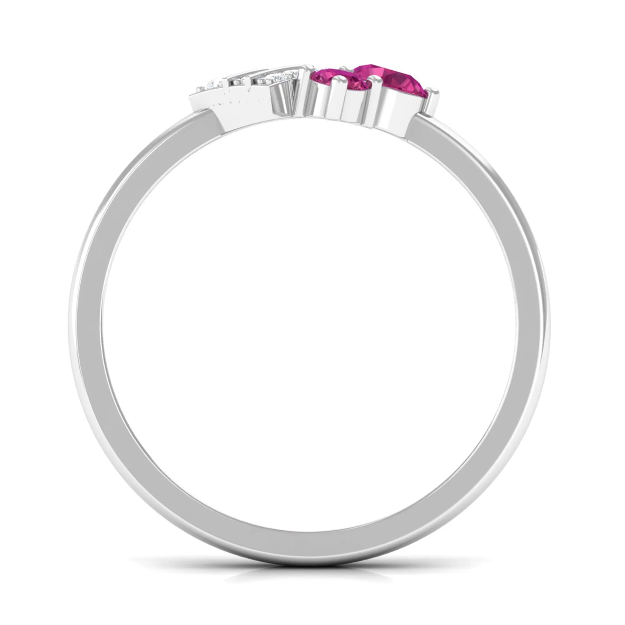 Pink Tourmaline Art Deco Engagement Ring with Diamond