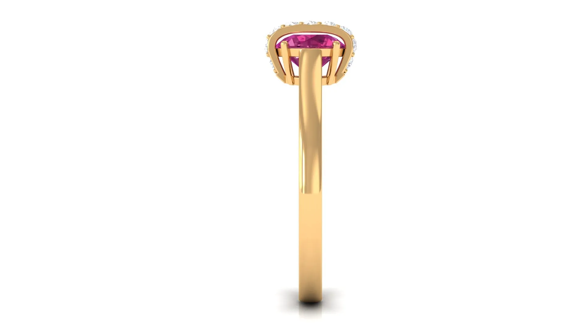 Pink Tourmaline Designer Engagement Ring with Diamond