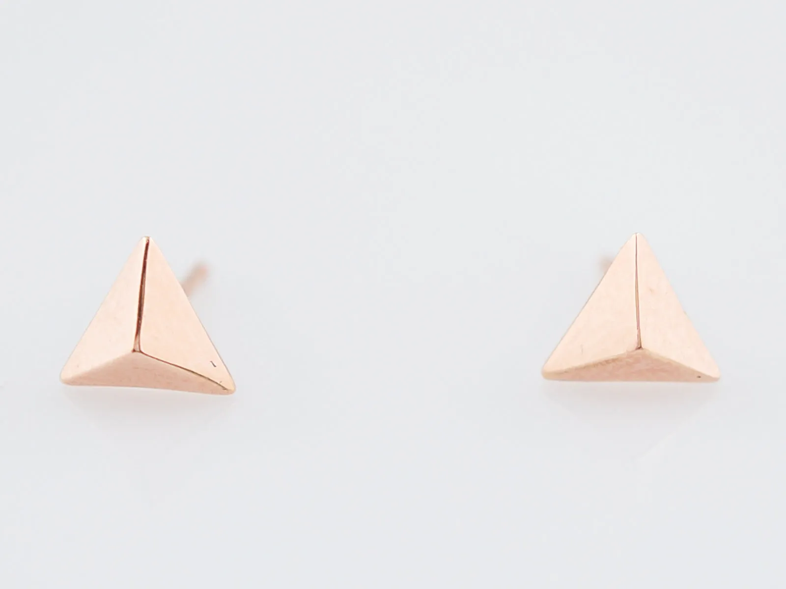 Pyramid Earrings Modern in 14k Rose Gold