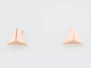 Pyramid Earrings Modern in 14k Rose Gold