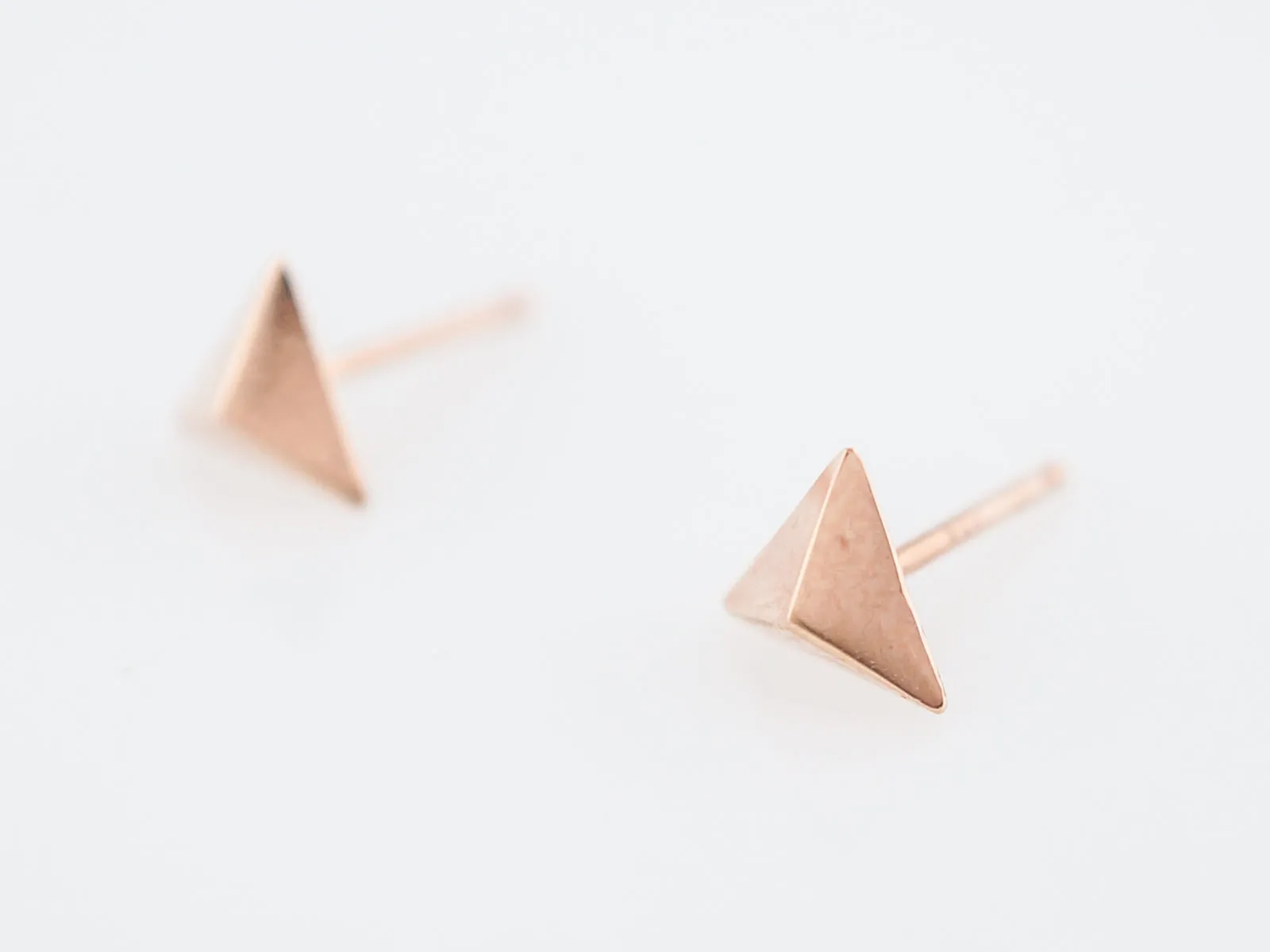 Pyramid Earrings Modern in 14k Rose Gold