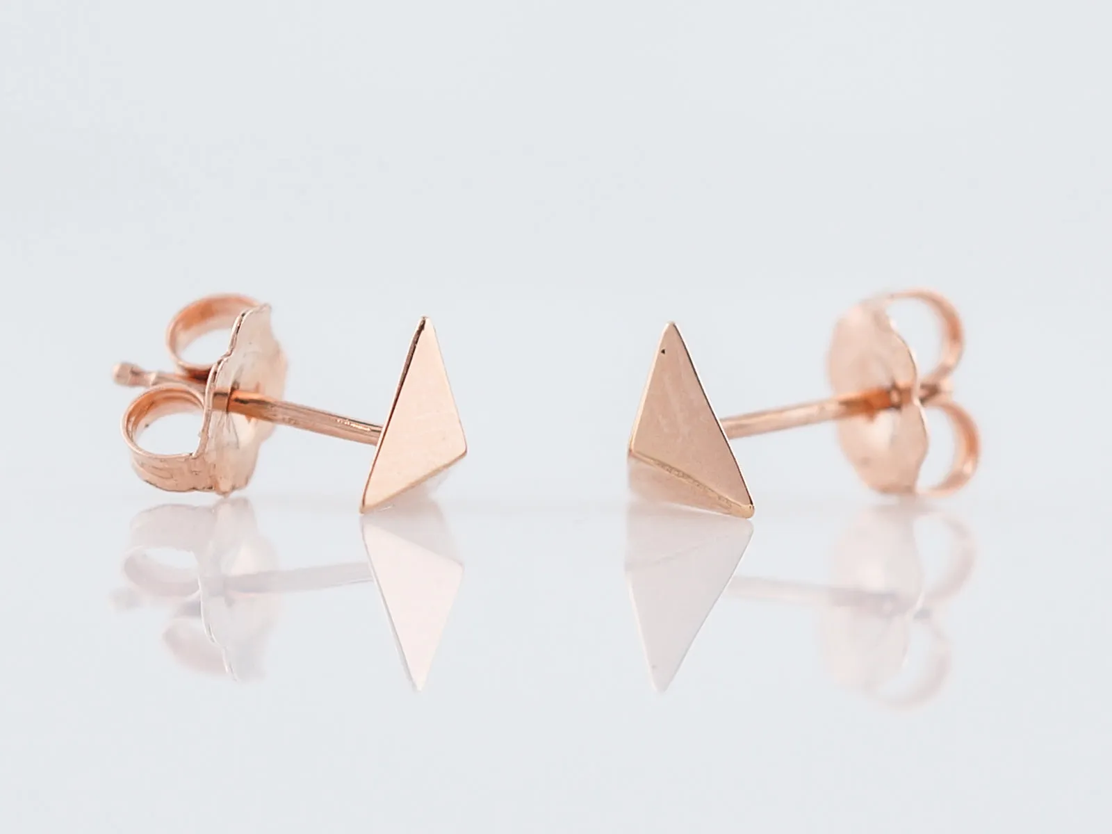 Pyramid Earrings Modern in 14k Rose Gold