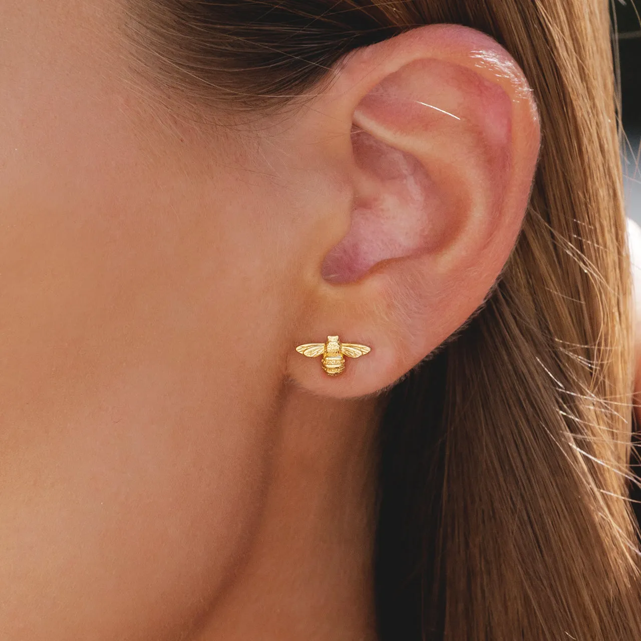 Queen Bee Stud Earrings (Gold)