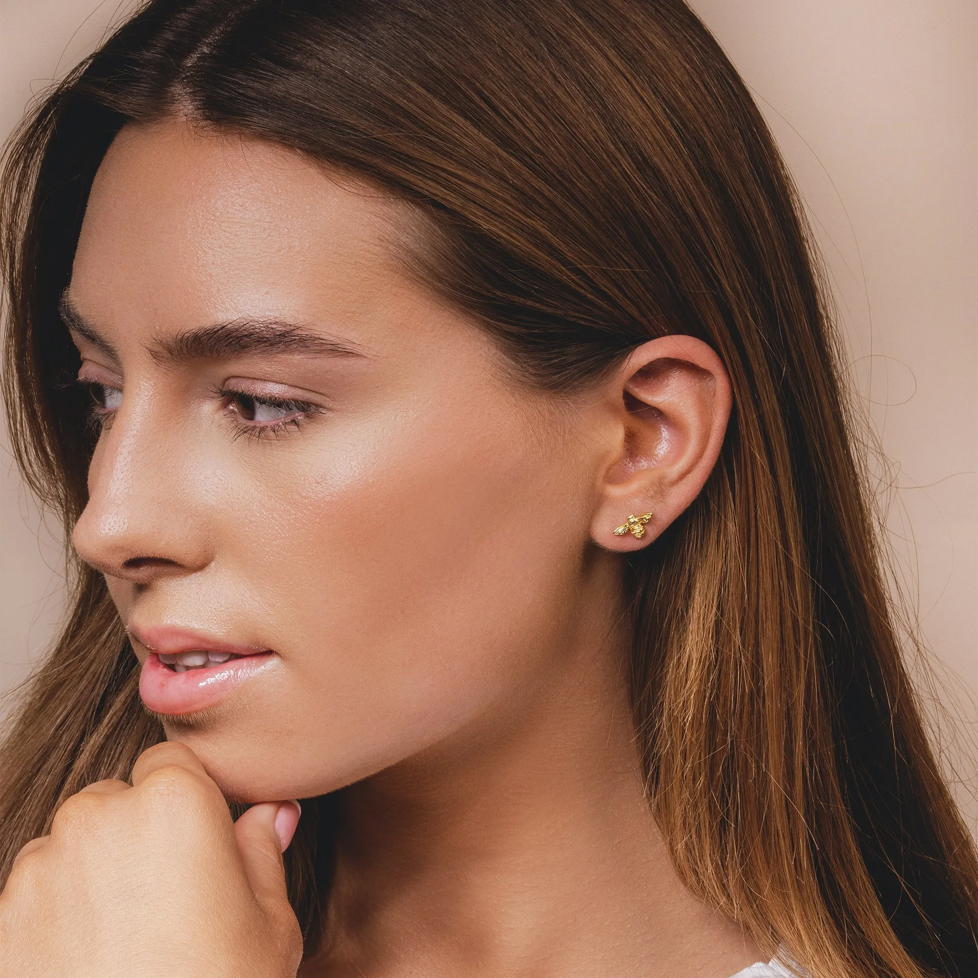 Queen Bee Stud Earrings (Gold)