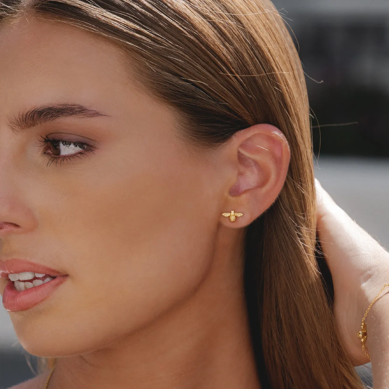 Queen Bee Stud Earrings (Gold)