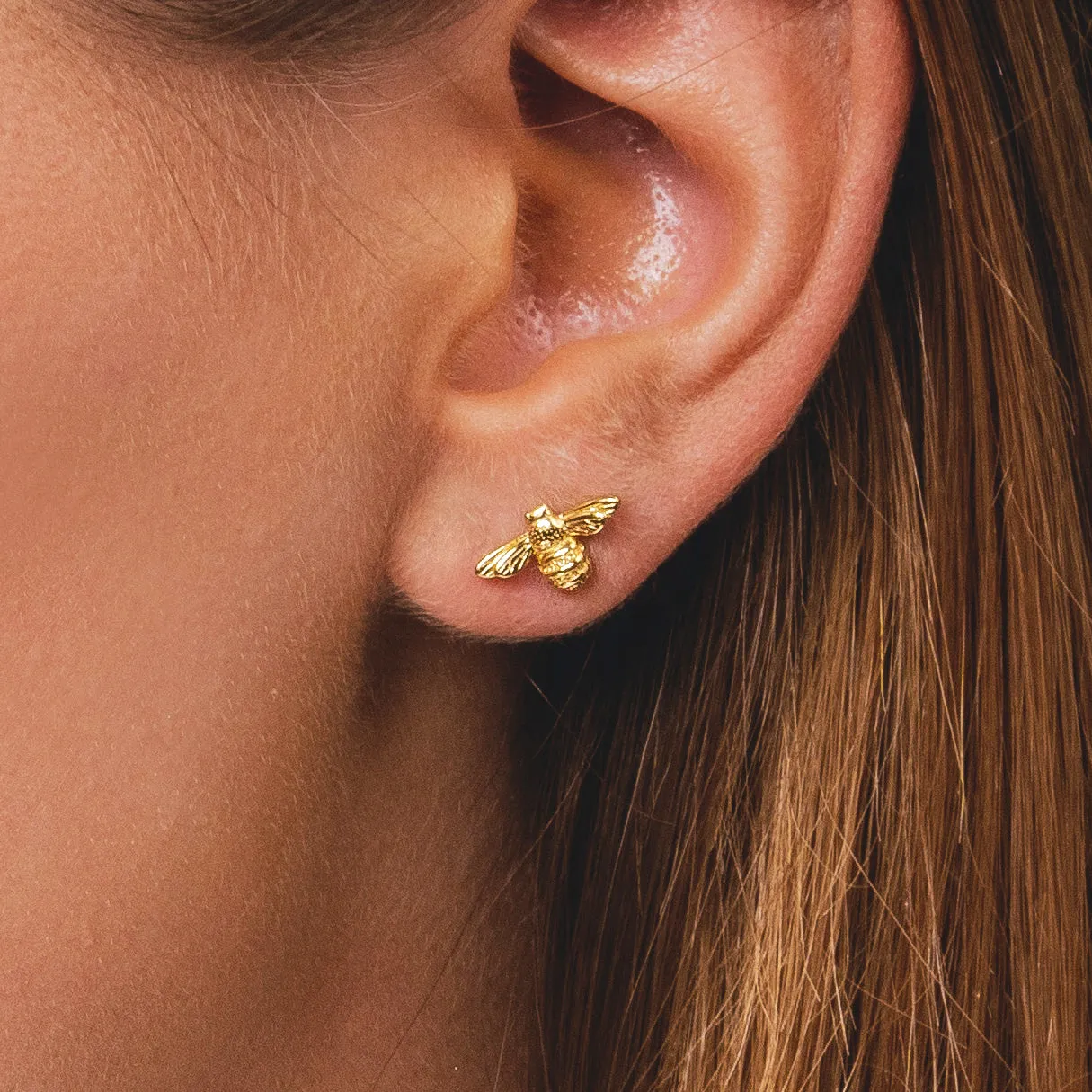 Queen Bee Stud Earrings (Gold)