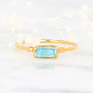 Raw Aquamarine Baguette Ring Raw Aquamarine Baguette Ring