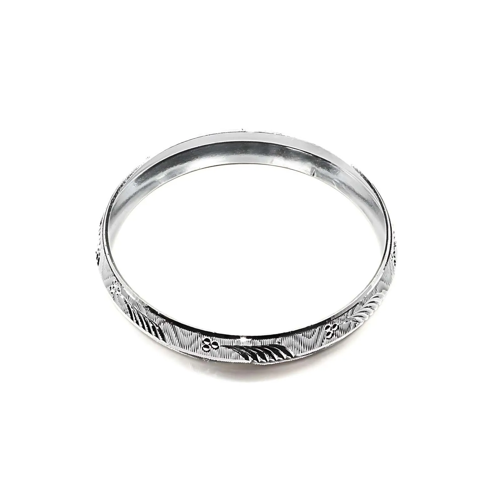 Real 925 Silver Sikh Kada for men, V-shaped Kada with engraving