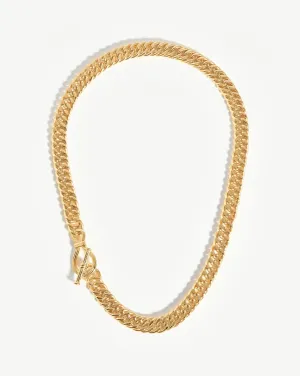 Ridge T-Bar Chain Necklace | 18k Gold Plated