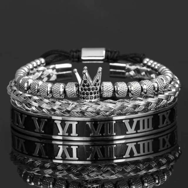 Roman Royal Crown Charm Bracelet