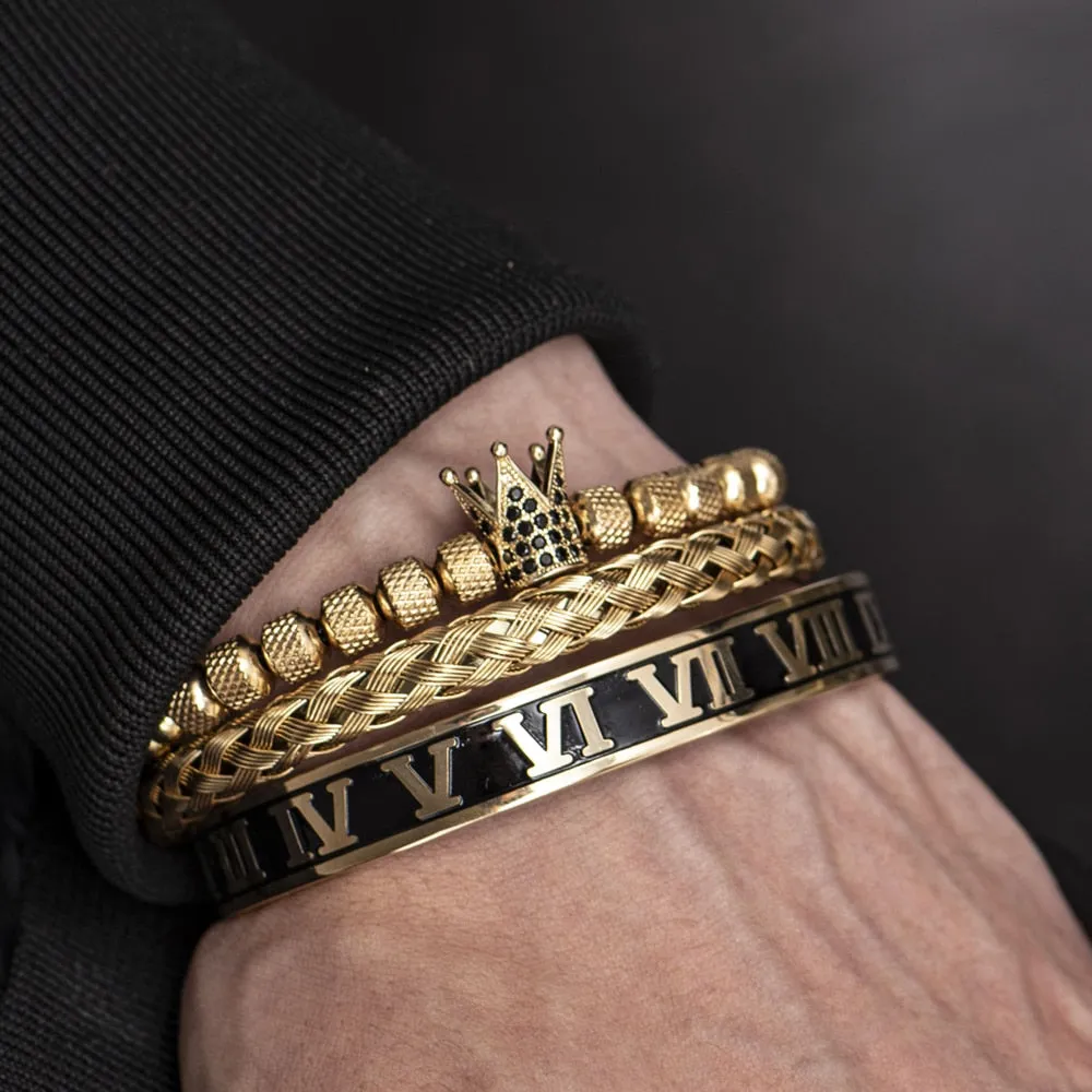 Roman Royal Crown Charm Bracelet