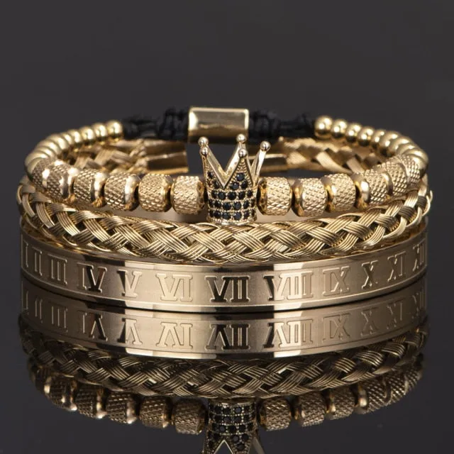 Roman Royal Crown Charm Bracelet