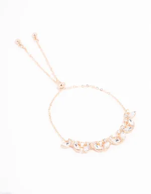 Rose Gold Czech Bohemia Crystal Butterfly Toggle Bracelet