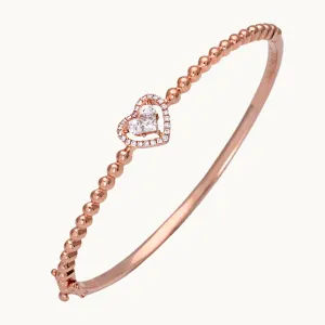 Rose Gold Lady Heart Bangle
