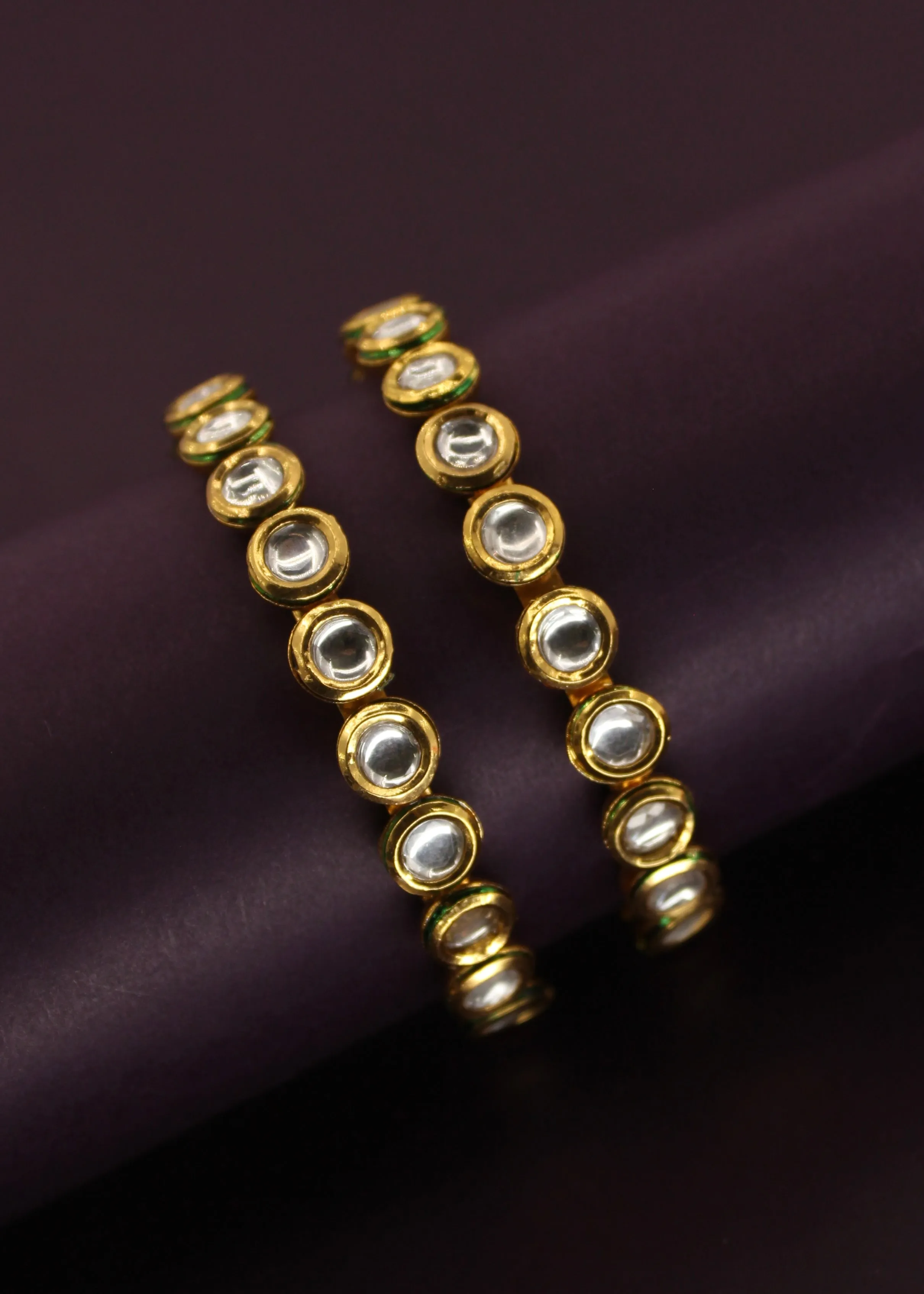 ROUND STONE KUNDAN BANGLES