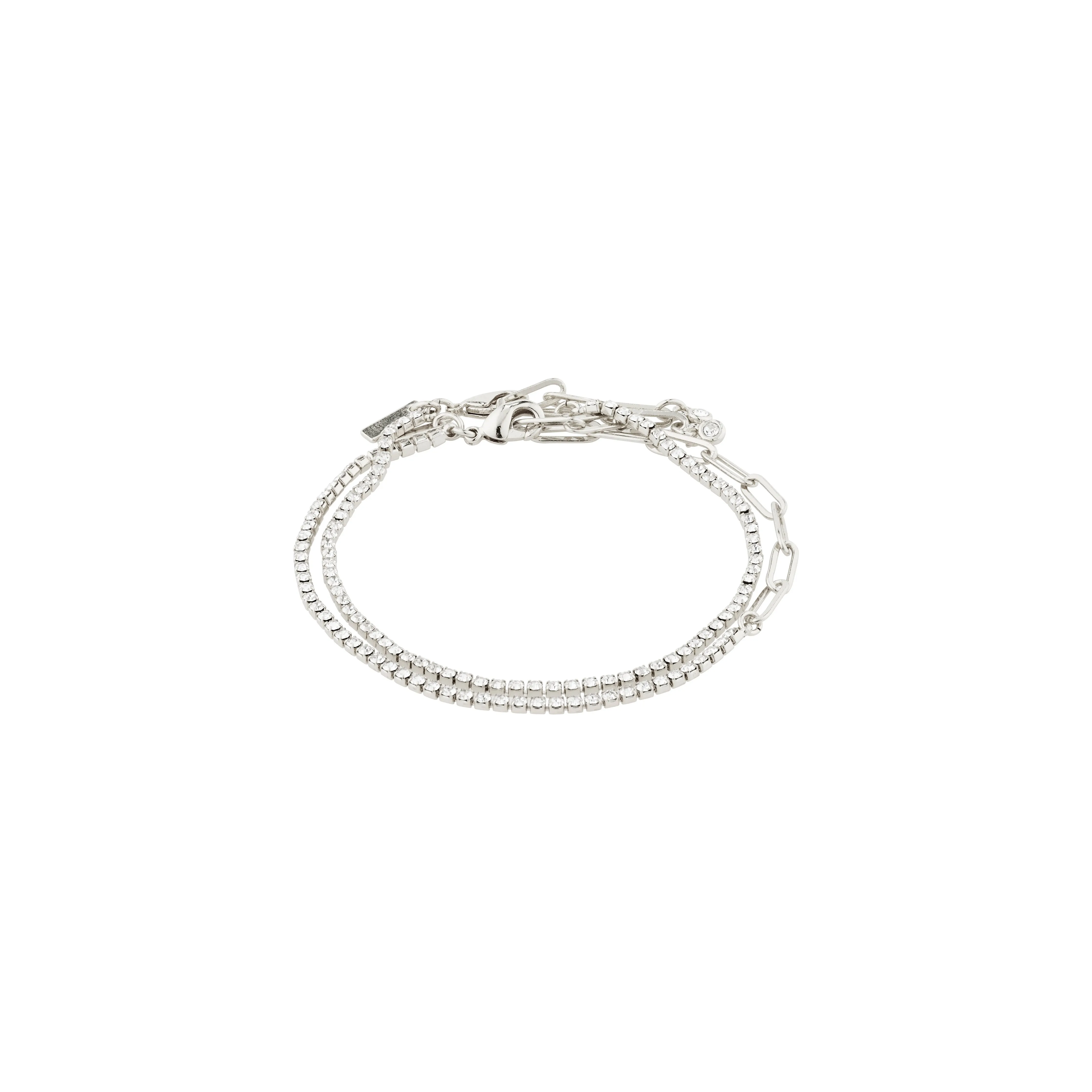 ROWAN crystal bracelet, 2-in-1, silver-plated