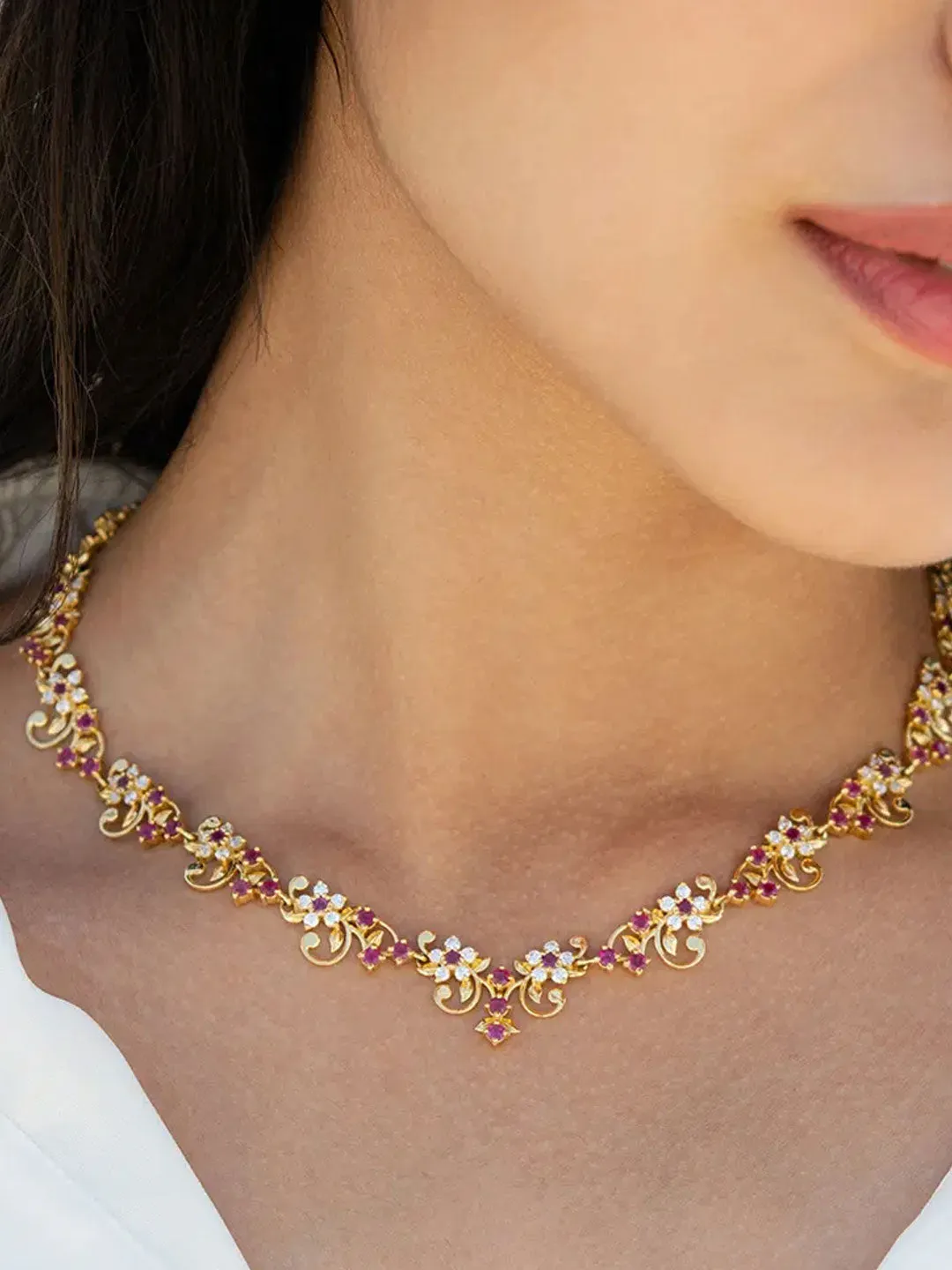 Royal Ruby & Pearl Designer Necklaces