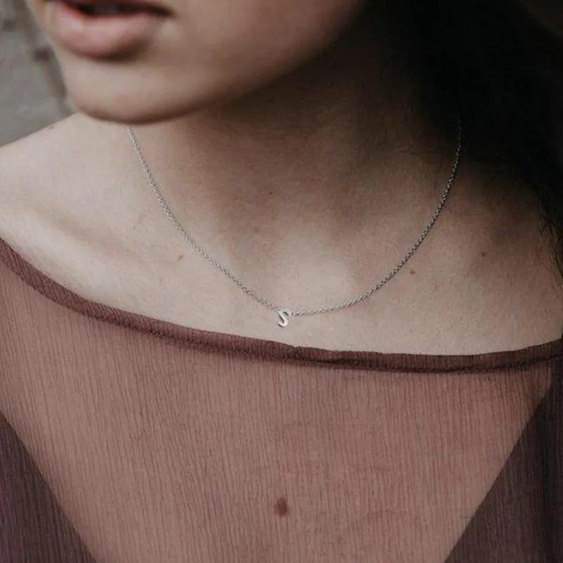 Sophie Little Letter Necklace - Sterling Silver