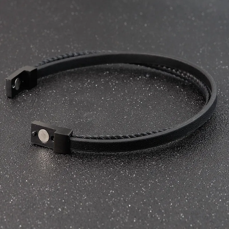 Special Luxury Style Leather Combination Splicing MenLeather Bracelet